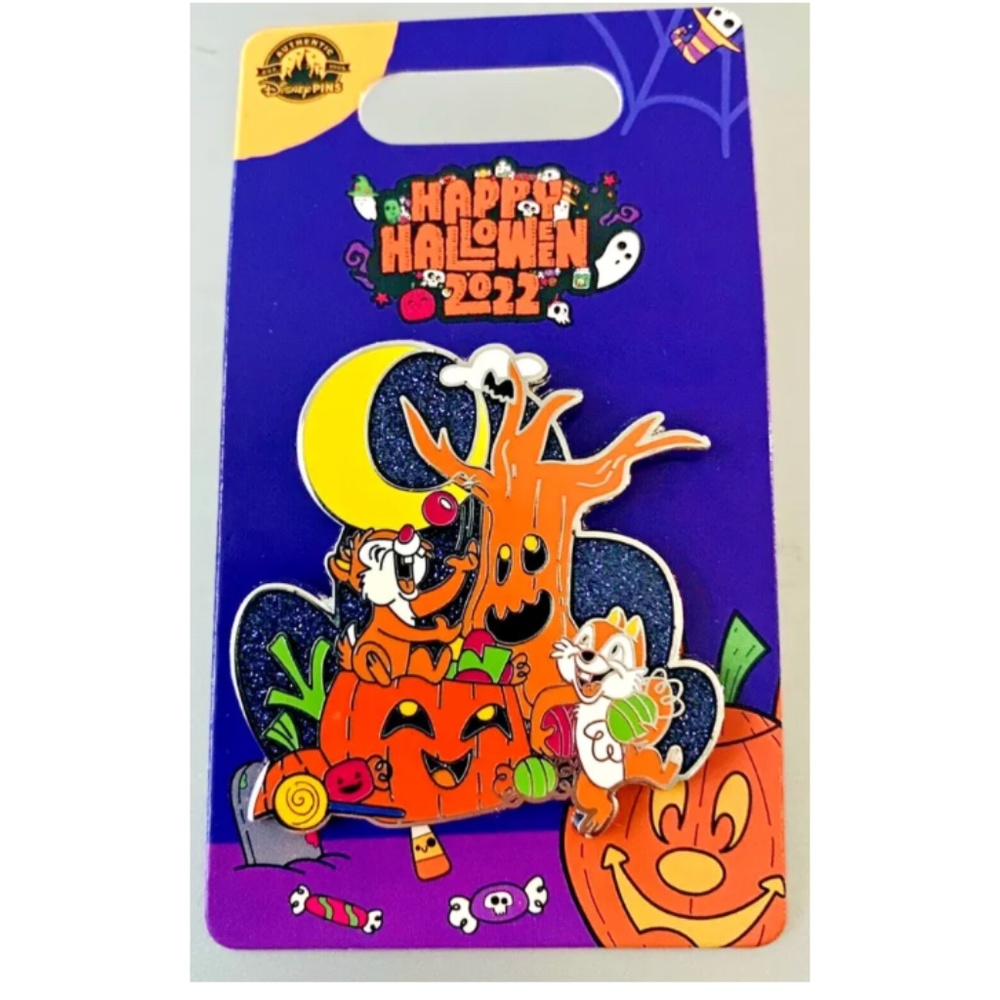 NEW Disney Parks Halloween Chip and Dale Trading Pin 2022
